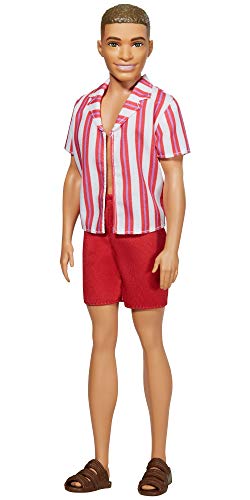 Barbie Ken 60 Aniversario Muñeco con bañador y camisa a la moda, regalo para niñas y niños +3 años (Mattel GRB42)