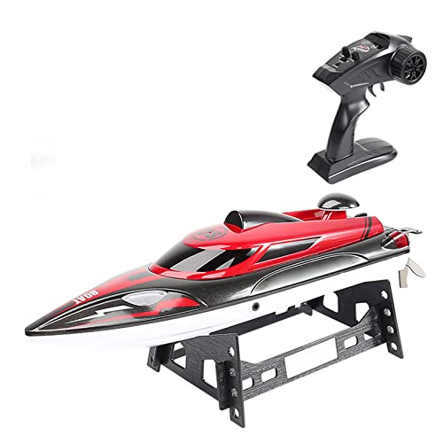 Barco De Control Remoto Para Piscinas Lakes Fast RC Boat Autoadrizable Barco De Control Remoto 7.4V 1100Mah Batería 2.4 GHZ Barcos RC Juguetes De Navidad Regalos Para Niños Adultos,Rojo