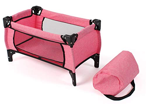 Bayer Chic 2000 653 57 - Cuna de viaje Deluxe para muñecas, hasta 50 cm, color Rosa