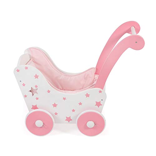 Bayer Chic 2000-Carrito de muñecas de Madera, Color Rosa (425 8)