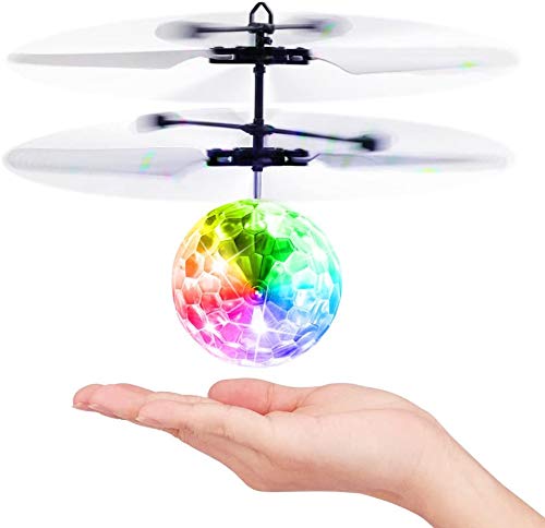 Baztoy Bolas Voladoras, RC Aviones Helicopteros Teledirigidos con Luces LED Mini Dron Juguetes Niños Niñas 3 4 5 6 7 8 9 10 11 12 Años Regalos Navidad Pascua Cumpleaños Juegos Jardín Interior Exterior