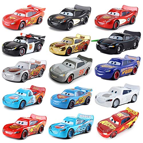 BBI Pixar Cars 2 Gold Dinoco Azul Negro Modelo Policía Rayo Mcqueen 1:55 Metal Fundido a Troquel Juguetes Coche Regalo de los niños para (Color : 5)