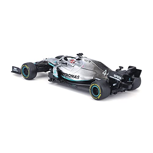 Bburago - Coche de Juguete en Miniatura Escala 1:43 Mercedes AMG Petronas F1 W10 EQ Power+ con Casco de Hamilton, B18-38049H