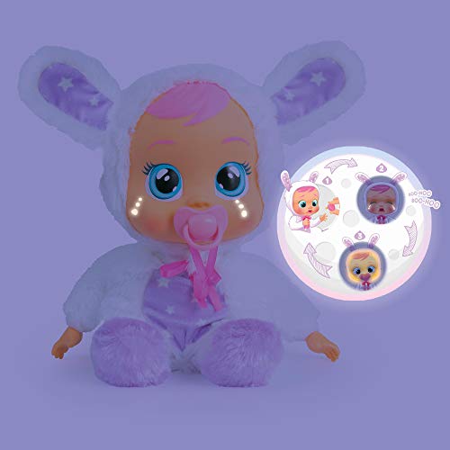 Bebés Llorones Buenas Noches Coney Muñeca Interactiva Que Llora De Verdad con Chupete Y Pijama De Conejito + Portabebés Accesorio Muñeca