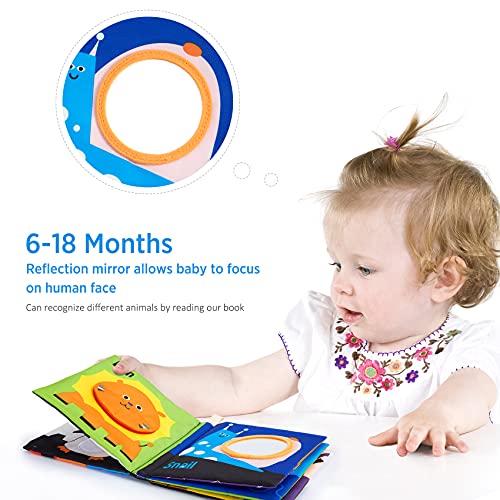 beiens Libro Interactivo Bebe, Libros de Tela para Bebes Recien Nacido Niños, Libro de Juguetes Aprendizaje y Educativo Blandos, Animales Libro Sensorial Suave de Actividades para Bebé Niños y Niñas