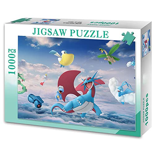 Beldum Puzzle de 1000 Piezas para Adultos Pokemon Jigsaws Family Fun Game Exquisita Caja de Regalo de Embalaje Serie Anime (70x50cm)