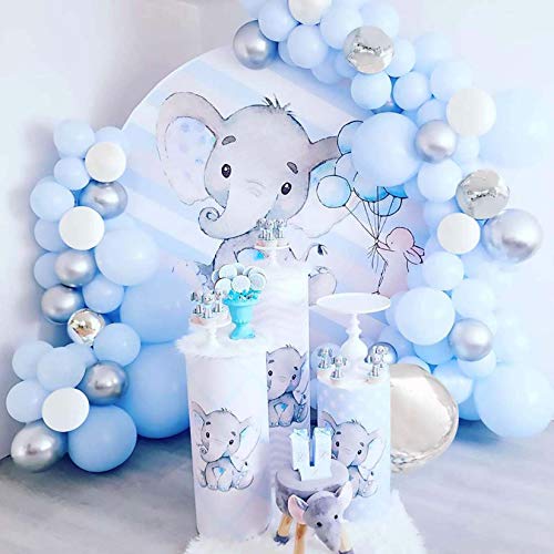 Bellatoi Azul, blanco, plateado Balloon Arch & Garland Kit, 118 Pcs Balloons with Tying Tool for Party Wedding Birthday Balloons Decorations