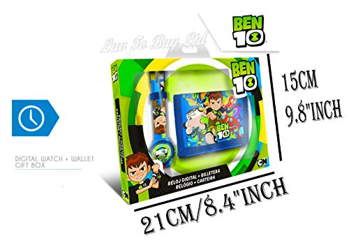 Ben 10- Set Reloj Digital y Billetera En Caja, Multicolor (Kids Euroswan KD-BT17010)