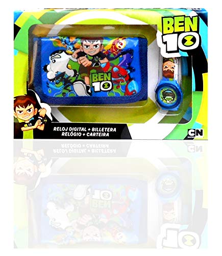 Ben 10- Set Reloj Digital y Billetera En Caja, Multicolor (Kids Euroswan KD-BT17010)