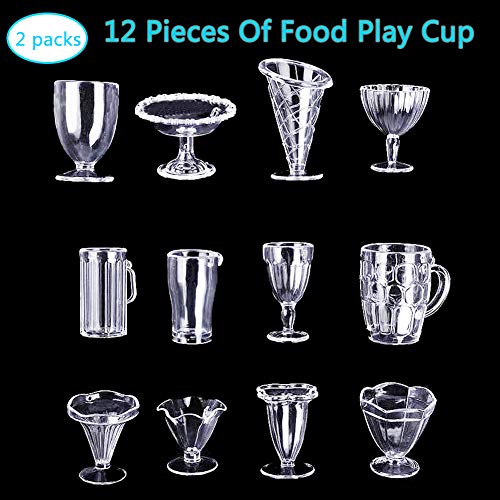 BESLIME Slime Storage Containers Clear Plastic Storage Jars for Slime/Caly Toy/Food, Simulation Mini Plastic Cup DIY Toy Accessories, 24 PCS