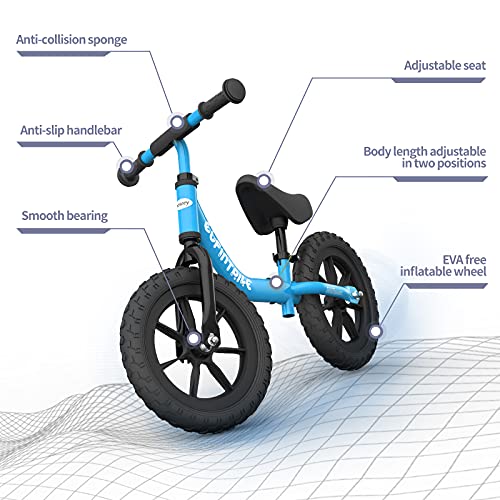 besrey Bici sin Pedales para niño Bicicleta sin Pedales de 2-5 años - Azul