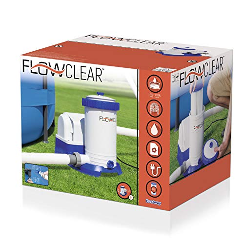 Bestway 58391 FLOWCLEAR Bomba de Filtro 9.463 l/h, 220 – 240 V ~/50Hz, Transformador 12 V KL. 3, 350 W, TÜV/GS H, Multicolor