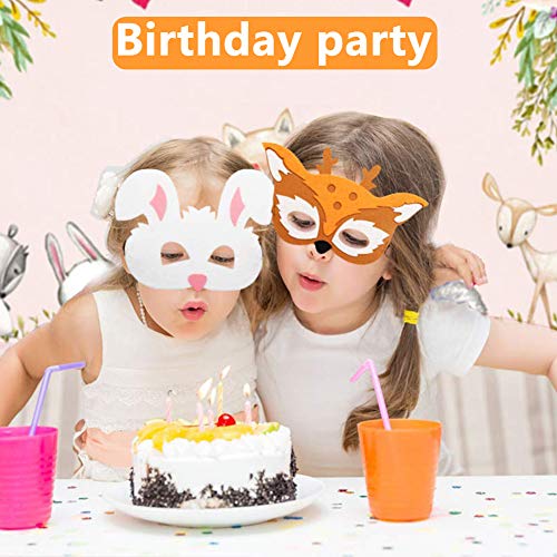 BESTZY 10 Piezas Fiesta Máscaras para Niños, Mascarillas de Espuma para Niños, Mascarilla Animal Fieltro Máscaras para Bolsas de Fiesta, Máscara, Fiesta de Dumpleaños, Navidad, Halloween