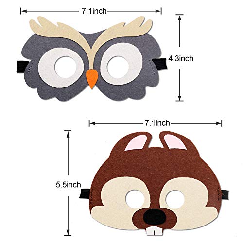 BESTZY 10 Piezas Fiesta Máscaras para Niños, Mascarillas de Espuma para Niños, Mascarilla Animal Fieltro Máscaras para Bolsas de Fiesta, Máscara, Fiesta de Dumpleaños, Navidad, Halloween