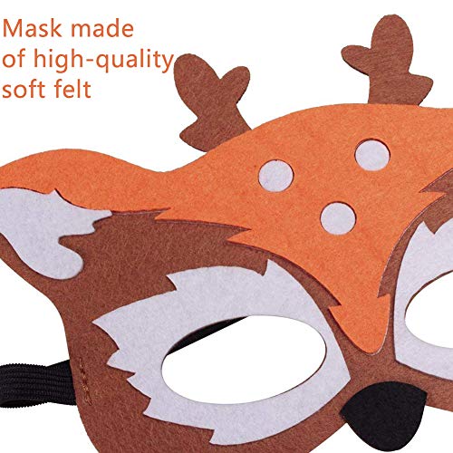 BESTZY 10 Piezas Fiesta Máscaras para Niños, Mascarillas de Espuma para Niños, Mascarilla Animal Fieltro Máscaras para Bolsas de Fiesta, Máscara, Fiesta de Dumpleaños, Navidad, Halloween