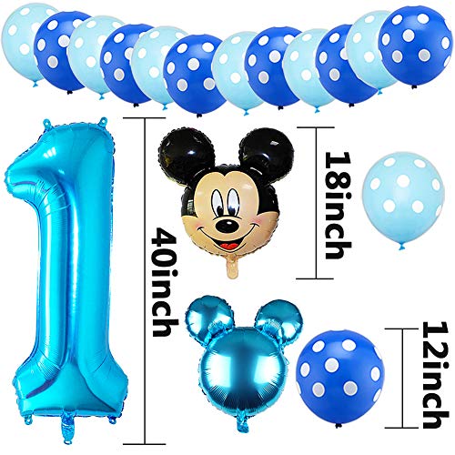 BESTZY Mickey Party Globos, Decoraciones de cumpleaños de Mickey , 1er Fiesta Cumpleaños Bebe Globos Decoracion para Baby Shower de Cumpleaños