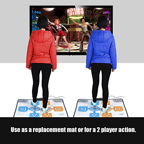 Bewinner Double Dance Mat para Niños Antideslizante Baile Pad Mat para Wii Console Juego de Reemplazo Dance Game Mat para 2 Jugadores Mejor Regalo para niños Fiesta en Casa