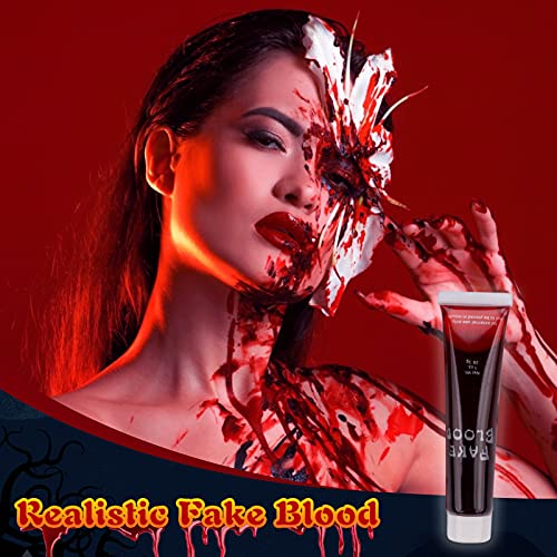 Beyiudefu Disfraz Halloween niños - Pintura Cara Kit - Sangue Artificial, Disfraz Maquillaje Vampiro, Zombie, Bruja, Fantasma, Trucos para Halloween, Carnaval, Cosplay, Fiesta de cumpleaños (Kit 1)