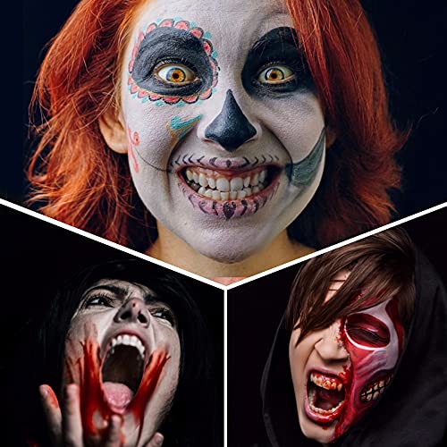 Beyiudefu Disfraz Halloween niños - Pintura Cara Kit - Sangue Artificial, Disfraz Maquillaje Vampiro, Zombie, Bruja, Fantasma, Trucos para Halloween, Carnaval, Cosplay, Fiesta de cumpleaños (Kit 1)