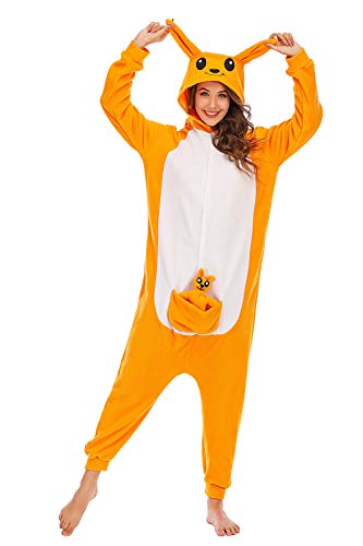 BGOKTA Disfraces de Cosplay para Adultos Pijamas de Animales One Piece Canguro, M