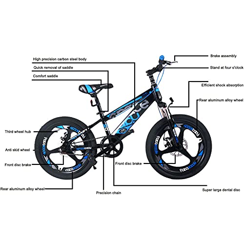 Bicicleta Moda Para Niños 18/20/22/24 Pulgadas, Bicicletas De Cross-Country De Una Velocidad Para Niños Y Niñas, Cuadro De Acero Al Carbono Y Frenos De Doble Disco, Regalos Para Niños,Naranja,20"