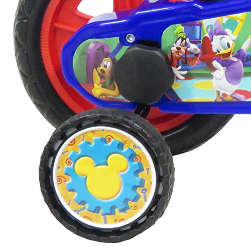 Bicicleta Niño Mickey Mouse con Barra de Aprendizaje 10 pulg Rojo