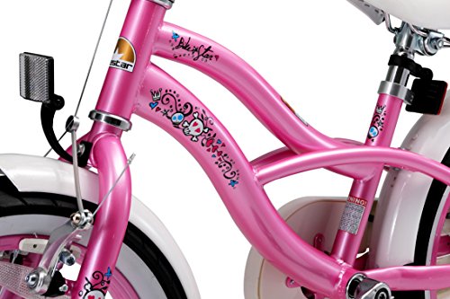 BIKESTAR Bicicleta Infantil para niños y niñas a Partir de 4 años | Bici 16 Pulgadas con Frenos | 16" Edición Cruiser Rosa