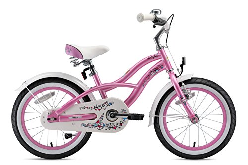 BIKESTAR Bicicleta Infantil para niños y niñas a Partir de 4 años | Bici 16 Pulgadas con Frenos | 16" Edición Cruiser Rosa