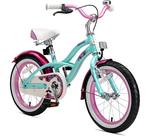 BIKESTAR Bicicleta Infantil para niños y niñas a Partir de 4 años | Bici 16 Pulgadas con Frenos | 16" Edición Cruiser Turquoise