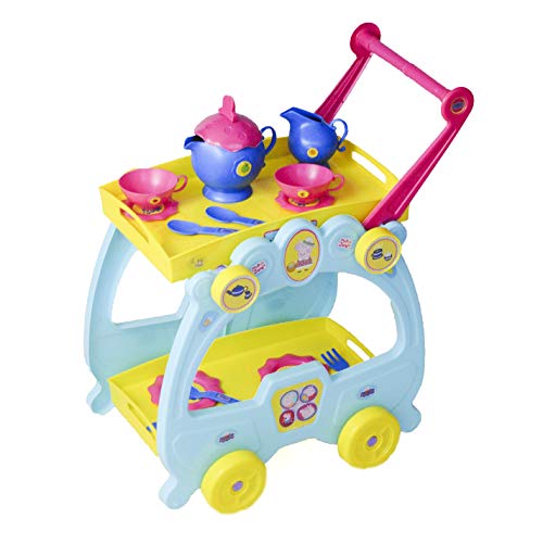 Bildo Bildo-SB-B-8125 Peppa Pig - Juego de té y Carrito para Servir (2 en 1), Multicolor 8125