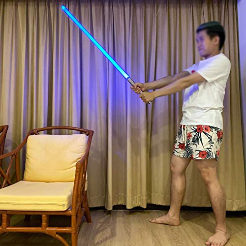 BKONF Mango de Metal Sables de Luz Juguetes Luminosa Force FX Lightsaber con 11 Colores Que Cambian & 8 Efecto de Sonido & 6 Efecto de Luz & USB Recargable Adecuado para Todos los Fanáticos del Cine