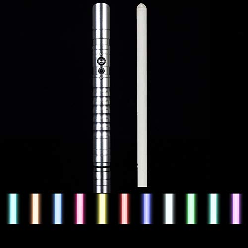 BKONF Sables de Luz Juguetes Luminosa Force FX Lightsaber con 11 Colores Que Cambian & 8 Efecto de Sonido & 6 Efecto de Luz & USB Recargable para Niños Adultos Accesorios de Cosplay de Regalo