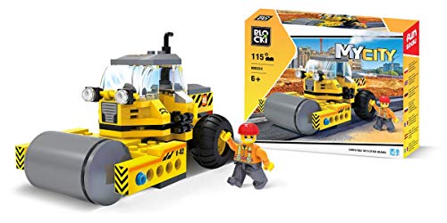 BLOCKI KB0224 My City - Rodillo de vapor para obras de construcción, juego para niños a partir de 6 años, compatible con Lego