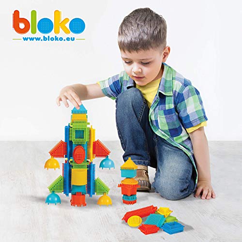 BLOKO 202 Piezas construcción Bloques Dientes Bolsa con Cremallera, Multicolor (MBI International Bloko503508)