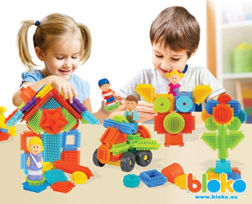 BLOKO 503627 - Caja de 100 4 Figuras 3D de la Familia, a Partir de 12 Meses, Fabricado en Europa, Juguete de construcción