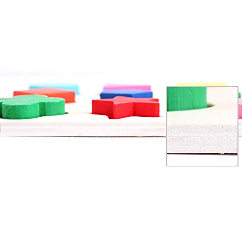 Bloques de geometría de Madera no tóxicos Forma Reconocimiento de Color Rompecabezas de Aprendizaje temprano Juguete Educativo para niños Niños - Multicolor