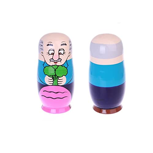 Boblen Familia armoniosa Rusia Matryoshka 6PCS Decoración for el hogar Adornos, Muñecas de anidación de apilamiento Ruso, Dormitorio Cocina Niños Juguetes (Color : Multi-Colored, tamaño : 7.1in)