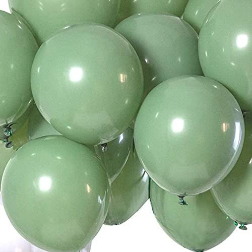 Bokie - Lote de 100 globos verdes de oliva verde de eucalipto, fiesta, látex, 12 pulgadas para mujeres, hombres, cumpleaños, boda, etc.