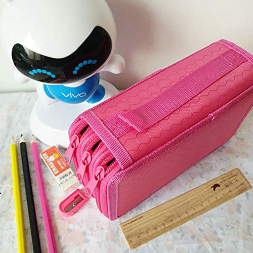 Bolsa de Almacenamiento de papelería Simple,Estuche de 52 bocetos a Color, Estuche poroso, Rosa Rojo,para Adultos, niños, niñas