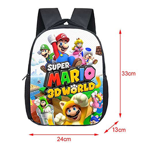 Bonamana - Mochila escolar con impresión en 3D de Super Mario Bros, mochila de viaje