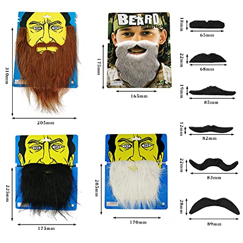 BONHHC Bigotes autoadhesivos divertidos bigotes falsos, bigote falso, whisky, bigotes, para Halloween, Navidad, cumpleaños, carnaval, accesorios