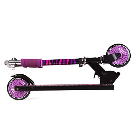 Bopster Patinete Plegable para niños - Morado Cebra