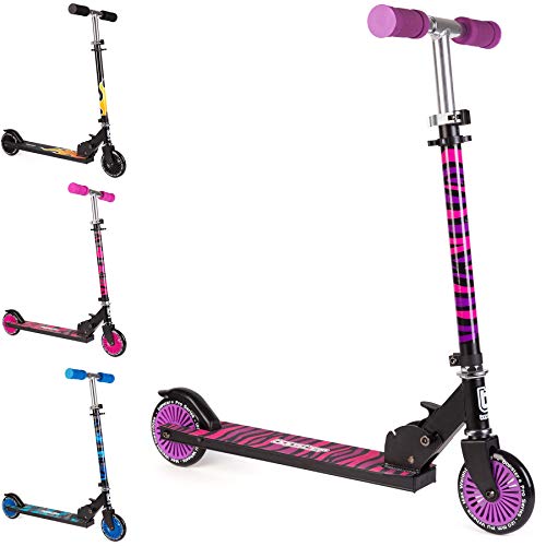 Bopster Patinete Plegable para niños - Morado Cebra