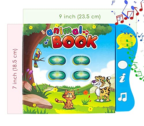 Boxiki kids Libro de Sonidos Aprendizaje de los Animales en Inglés por Libro de Actividades para el Desarrollo de Niños Pequeños y Bebés. Libro Electrónico de Animales.