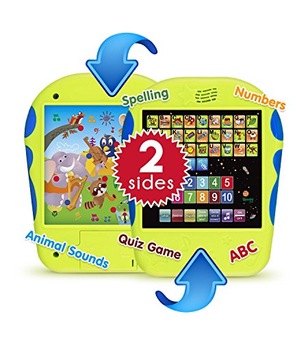 Boxiki kids Tablet Educativa de Juguete para el Aprendizaje del Español Alfabeto Español de Juguete Toca y Aprende con Aprendizaje de Números en Español, ABC en Español, Deletreo, Juegos ¿Dónde está?