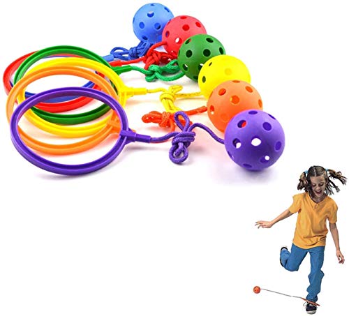 Boyigog Bola de Salto de Tobillo, LED Swing Bolas, Balones Saltadores, Aro de Salto Luminoso Plegable Apto para Que Niños y Adultos Hagan Ejercicio en Casa(Púrpura-no brillará)