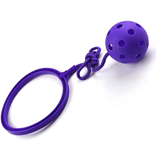 Boyigog Bola de Salto de Tobillo, LED Swing Bolas, Balones Saltadores, Aro de Salto Luminoso Plegable Apto para Que Niños y Adultos Hagan Ejercicio en Casa(Púrpura-no brillará)