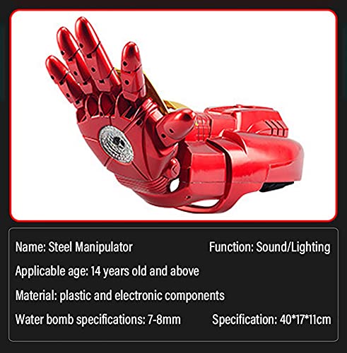 Brazo Robótico de Iron Man Launcher Glove, Cosplay Glove Hero Launcher Mejor Regalo para Los Niños, Edad Recomendada 5 Años y Más, Puede Emitir Luz