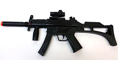 Brigamo Pistola eléctrica MP5 de juguete con sonido de tiro.