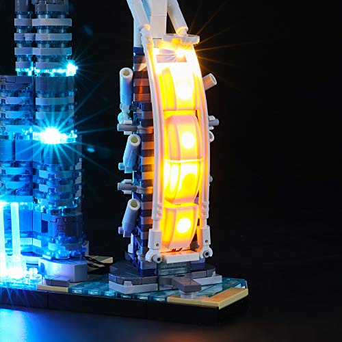 BRIKSMAX Kit de Iluminación Led para Lego Architecture Dubai,Compatible con Ladrillos de Construcción Lego Modelo 21052, Juego de Legos no Incluido